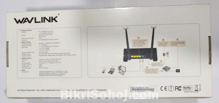 Wavlink WL-WN521N2 N300 Mbps Wireless Smart Wi-Fi Router